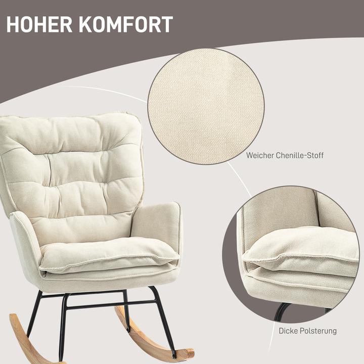 Immagine prodotto Homcom Schaukelstuhl Polyester, Schaumstoff Beige
