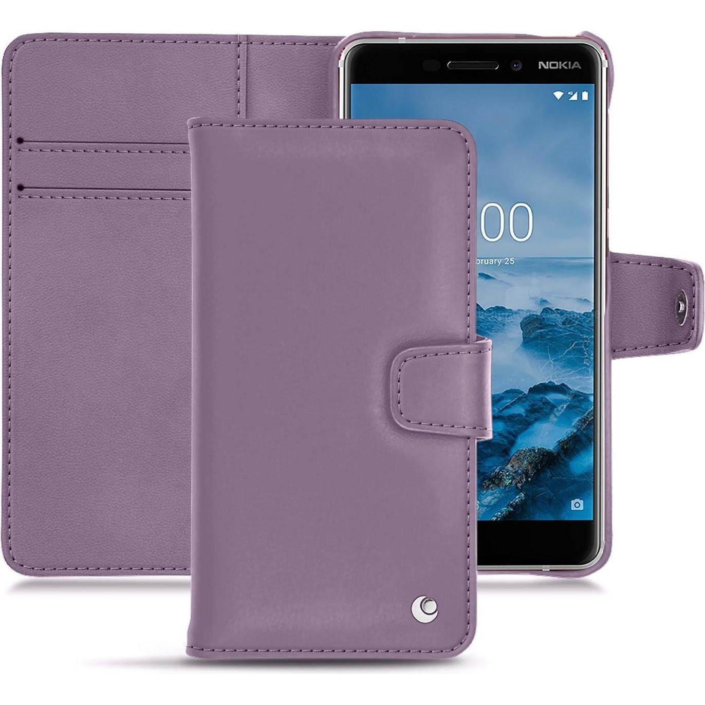 Noreve Lederschutzhülle Wallet (Nokia 6 (2018)), Smartphone Hülle, Violett