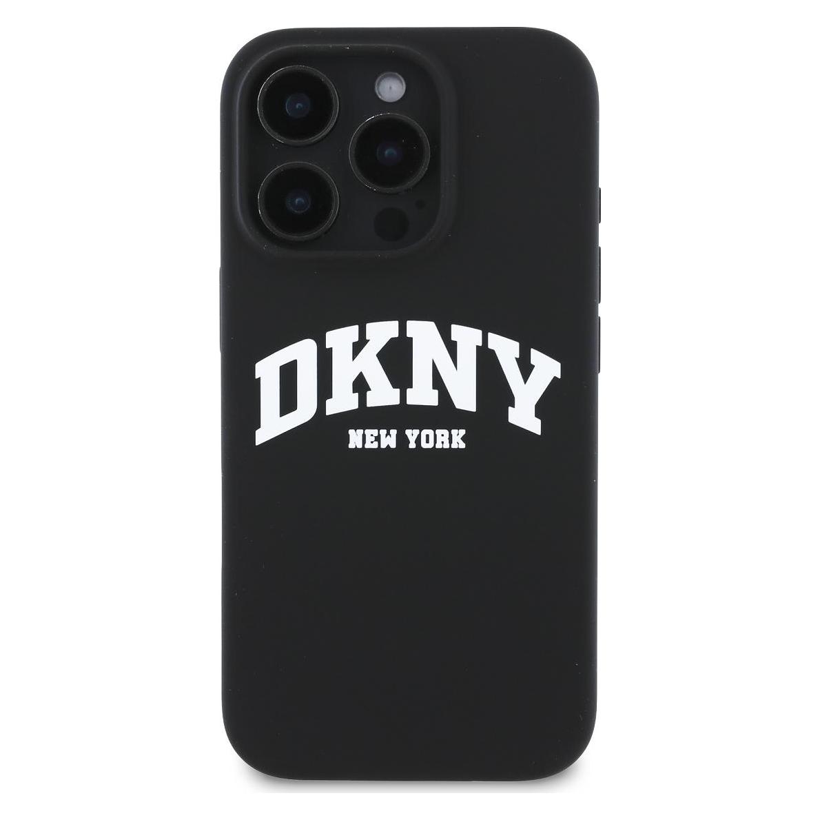 Dkny DKHMP16XSNYACH IPhone 16 Pro Max 6.9" Czarny/black Hardcase Silicone White Printed Logo MagSafe (Apple IPhone 16 Pro Max), Smartphone Hülle,