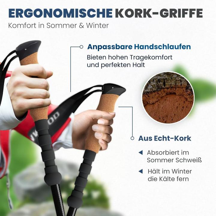Produktbild Steinwood Premium Carbon Wanderstöcke (135 cm)