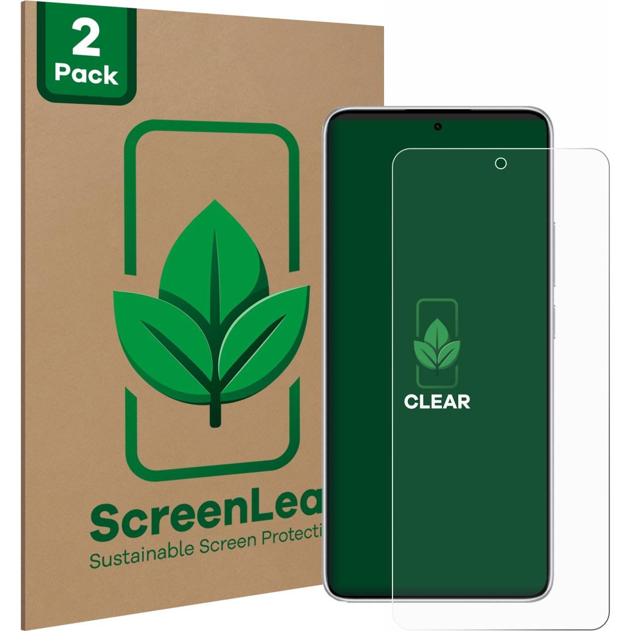 ScreenLeaf Schutzfolie nachhaltiger Displayschutz Displayschutzfolie Folie Klar Transparent (2 Stück, Xiaomi Redmi Note ...