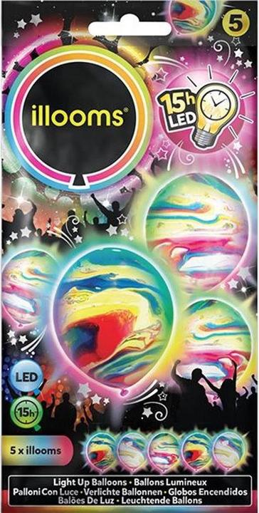 Produktbild Sombo 5 LED Ballone (assortiert) MARBLE (5x)