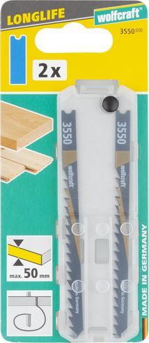 Produktbild wolfcraft 2 Stichsägeblätter HCS L=100mm U-Schaft