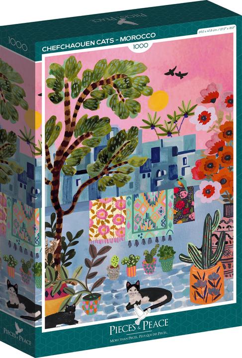 Actual product image Pieces & Peace Chefchaouen Cats - Morocco (1000 pieces)