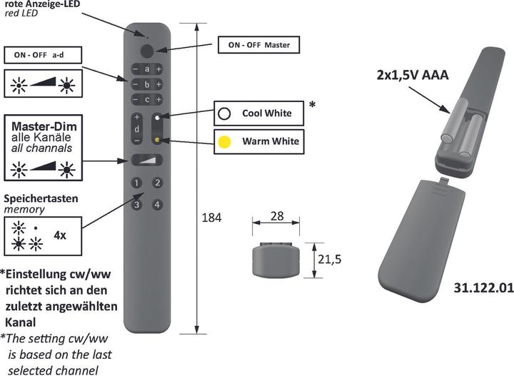 Actual product image Halemeier Radio remote control S-Mitter MultiWhite² Smart 12 V