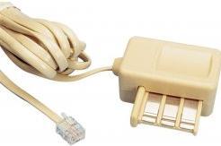 Image du produit Générique Prise téléphonique française avec câble RJ11 M/F- 3 m