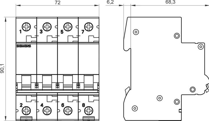 Immagine prodotto Siemens Interruttore UC C 8A 4p 400V 5SL4408-7