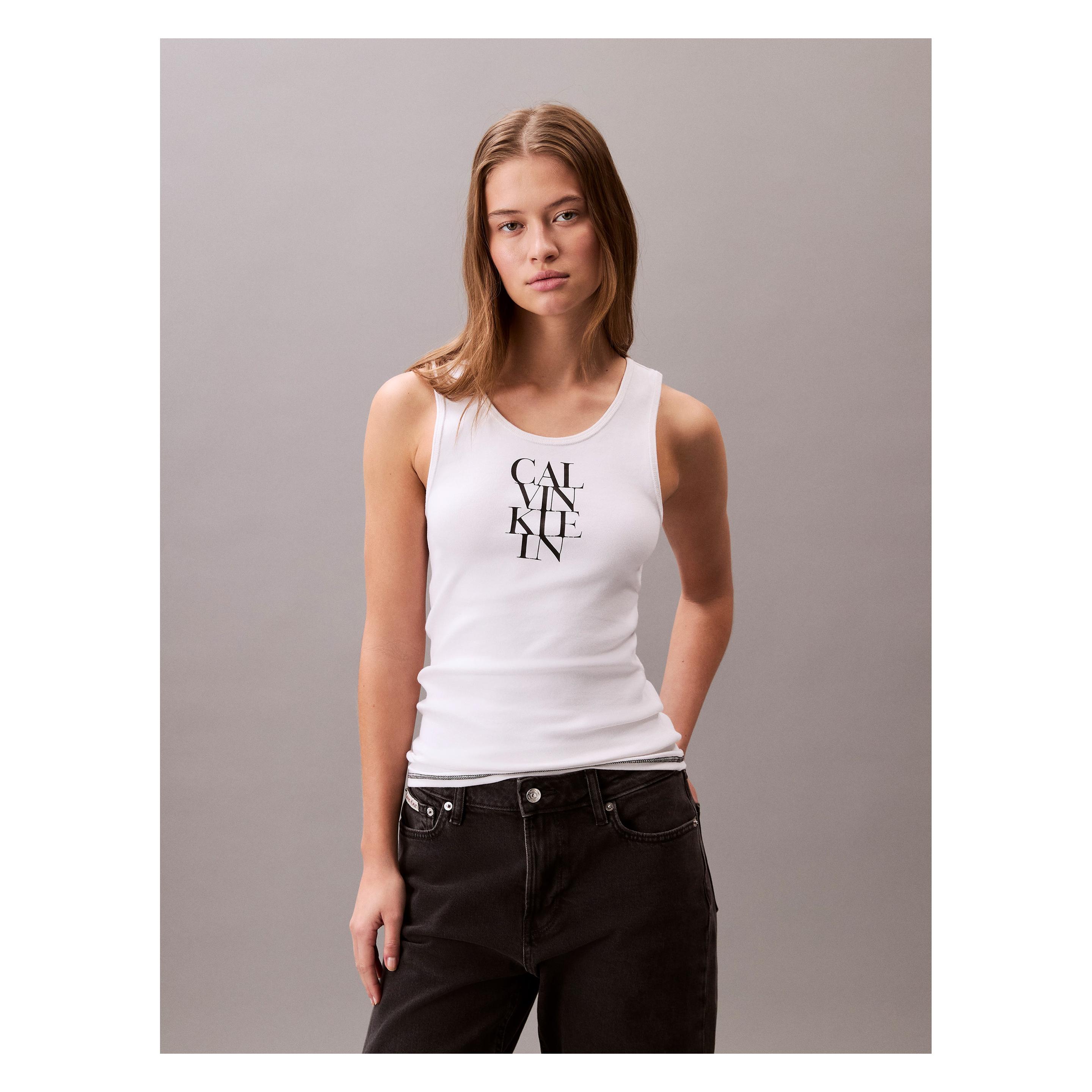 Calvin Klein Jeans, Herren, Pyjamas, Sl Cotton Rib Solid Tank, Weiss