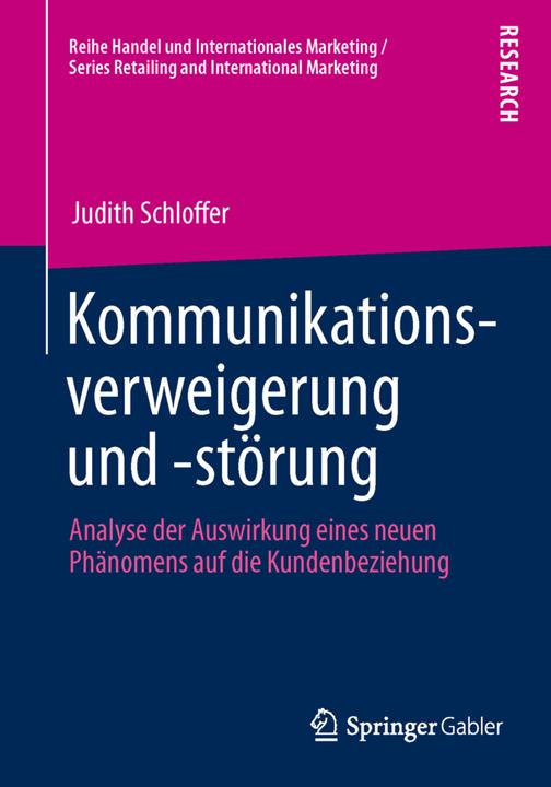 Produktbild Kommunikationsverweigerung und -störung (Deutsch, Judith Schloffer, 2013)