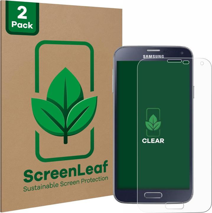 Produktbild ScreenLeaf Schutzfolie nachhaltiger Displayschutz Displayschutzfolie Folie Klar Transparent (2 Stück, Samsung Galaxy S5 Neo)