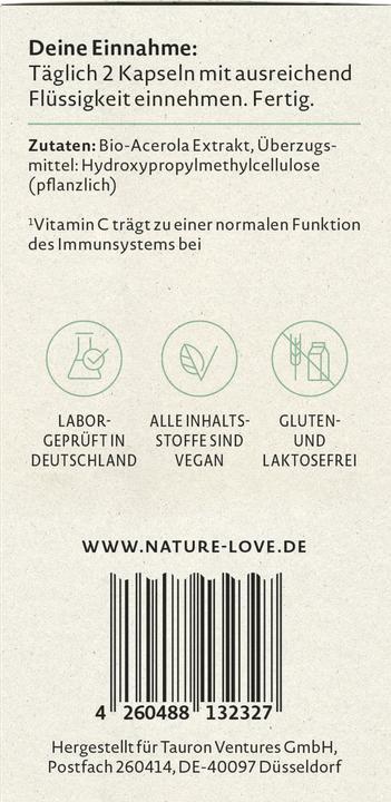 Valori nutrizionali e ingredienti Nature Love Naturale Vitamina C (57 g)