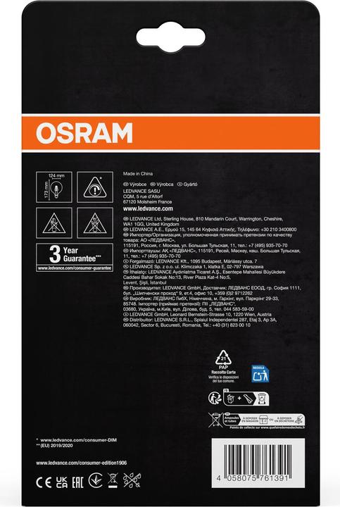 Actual product image Osram Vintage 1906 LED DIM 42 11 W/1800 K E27 (E27, 11 W, 500 lm, 1 x, G)