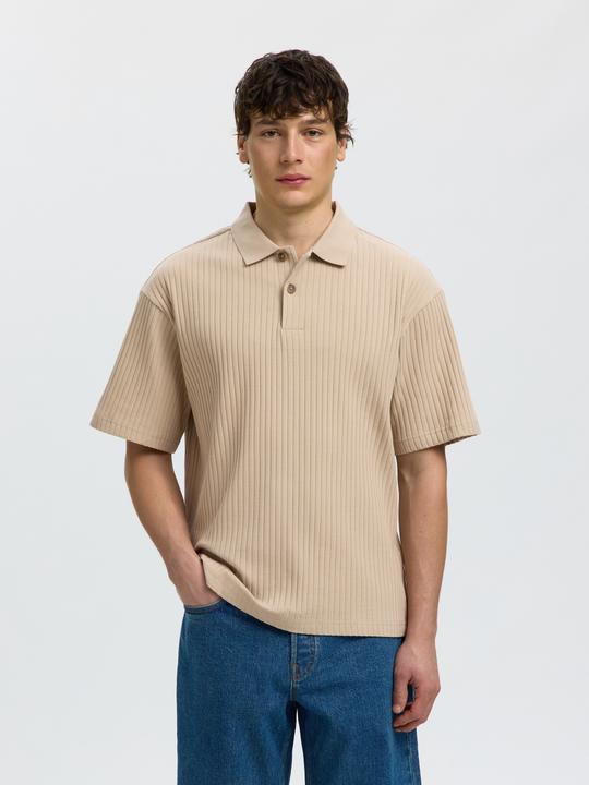 Produktbild Selected Geripptes Relaxed Fit Poloshirt (L)