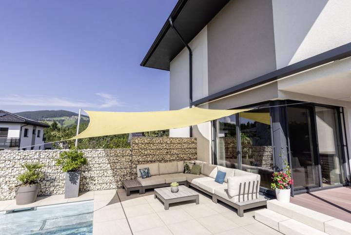 Immagine prodotto Windhager SunSail Capri Square 5m, champagne 225g/m2 (5 x 5 m)