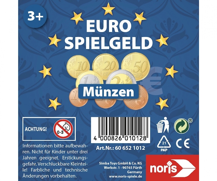 Produktbild Noris Euro Spielgeld Münzen