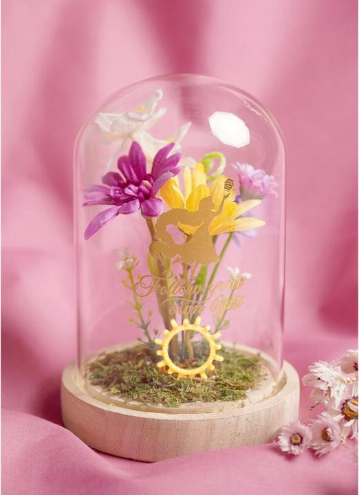 Actual product image Widdop Disney Princess Rapunzel florals in a clonche with neon light