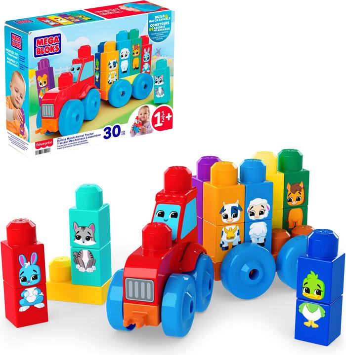 0 MEGA BLOKS Bau- und Lerntiertraktor