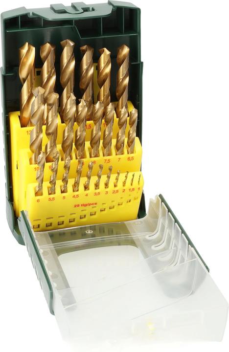 Produktbild Bosch Professional Zubehör HSS-TiN-Metallbohrer-Set (1 mm, 1.5 mm, 2 mm, 2.5 mm, 3 mm, 3.5 mm, 4 mm, 4.5 mm, 5 mm, 5.5 mm, 6 mm, 6.5 mm, 7 mm, 7.5 mm, 8 mm, 8.5 mm, 9.5 mm, 9 mm, 10 mm, 10.5 mm, 11 mm, 11.5 mm, 12 mm, 12.5 mm, 13 mm)