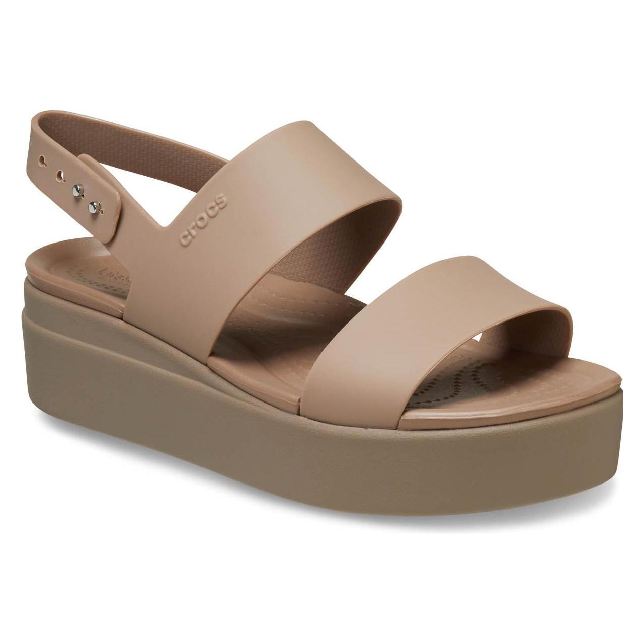 Crocs, Damen, Sandalen, Brooklyn Low Wedge, Braun, (42, 42.5, 43, 42 2/3)