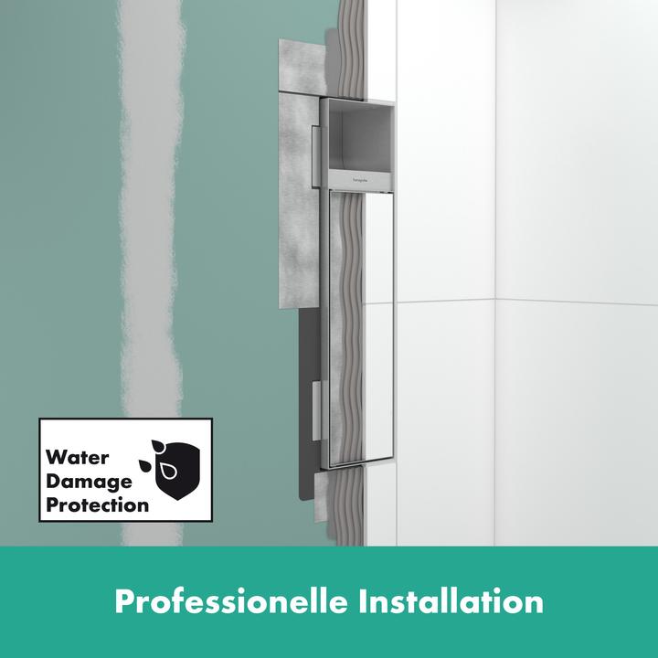 Actual product image hansgrohe HG Toilet brush holder XtraStoris Roc EB w PapHal. u tile. door matt black