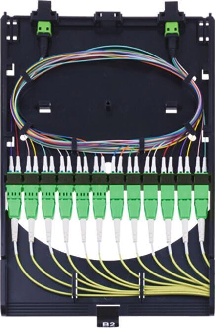 Image du produit BlueOptics HD MPO Cassette 12x LC Duplex APC 2x MPO 12 coeurs monomode AF