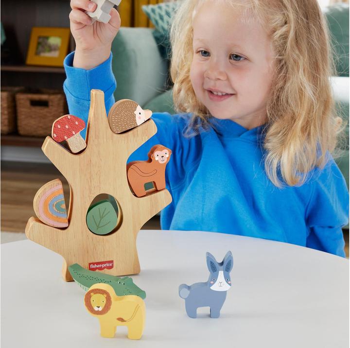 Actual product image Fisher-Price animal fun wooden balance tree