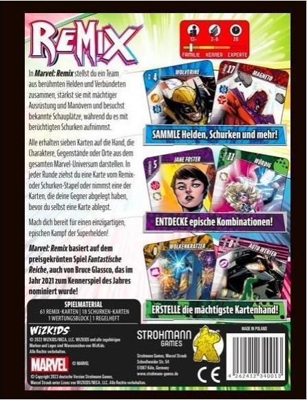 Produktbild Strohmann Games Marvel Remix, Kartenspiel, für 2-6 Spieler, ab 10 Jahren (DE-Ausgabe) (Deutsch)