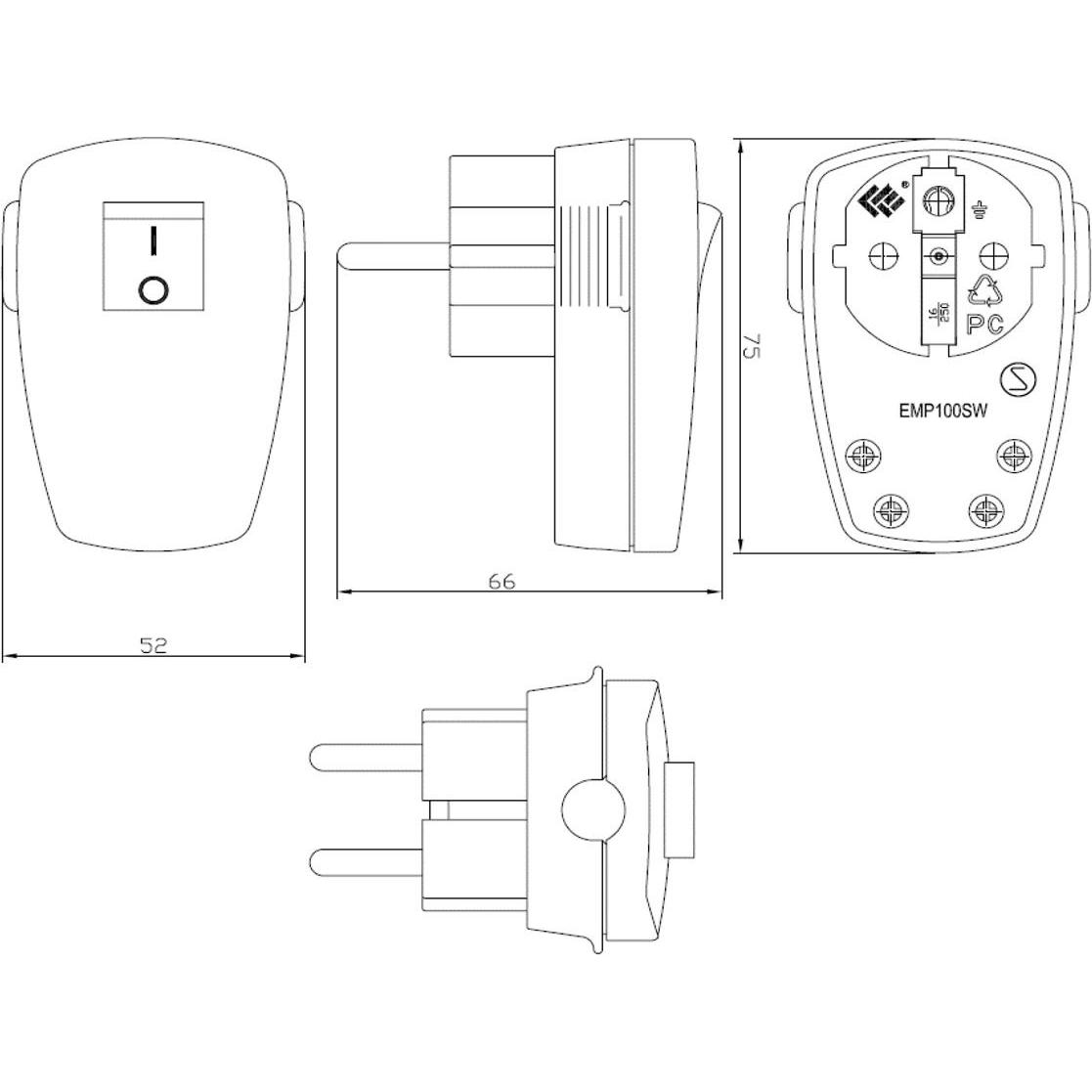 Thumbnail - Bachmann, Netzstecker + Netzkupplung, Schutzkontakt-Stecker (CEE 7/4)