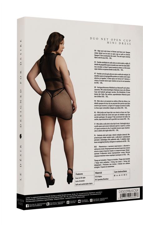 Image du produit Le Désir Duo Net Open Cup Mini Dress - OSX (Taille unique)