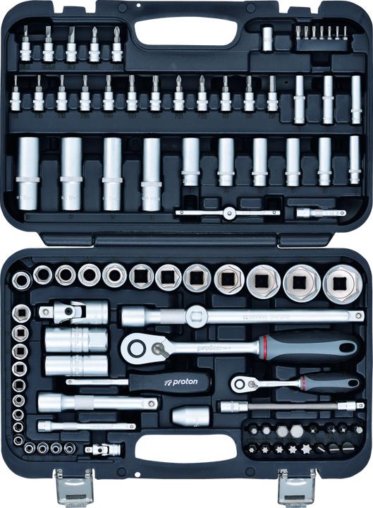 Actual product image Proton Socket spanner set P-94C 1/4" + 1/2", 94 pieces
