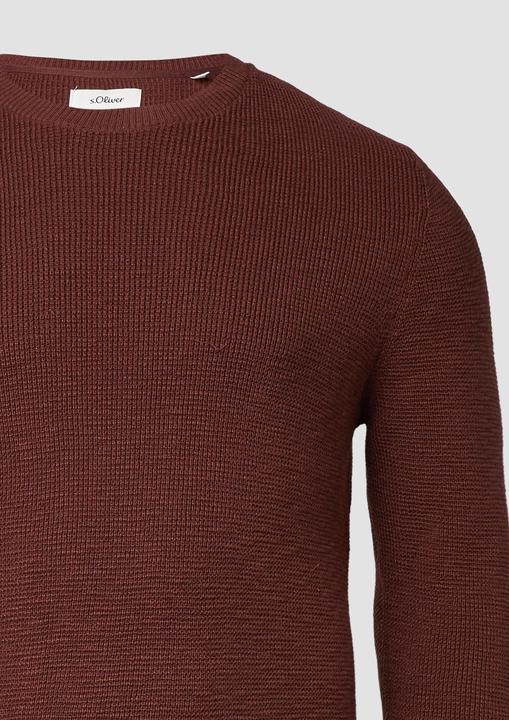 Produktbild s.Oliver Strickpullover Strickpullover mit Crew Neck und Strukturmuster (XXL)