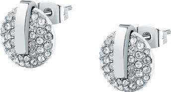 Trussardi Glitzernde Stahlohrringe mit Kristallen T-Rund Tjayf15