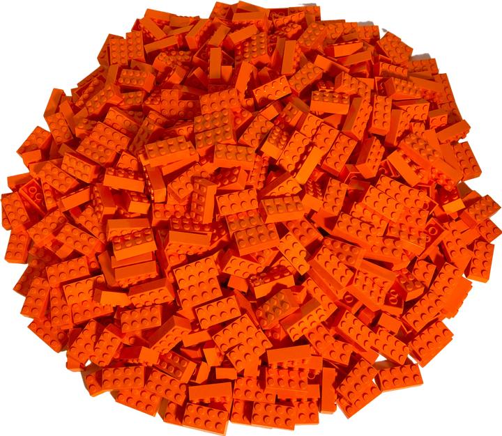 Produktbild LEGO 2x4 Steine Kiloware - 1 Kilo in Orange NEU! (3001, LEGO Zubehör)