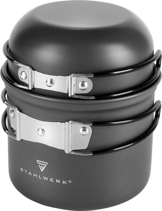 Produktbild Stahlwerk Camping Kochtopf-Set 4-teilig aus Aluminium Outdoor Kochgeschirr Set