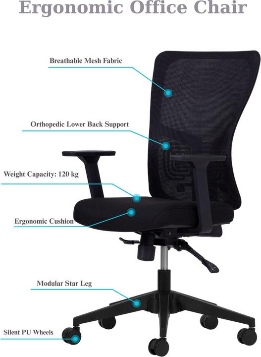 Image du produit Kalune Design Lumbar 108 Black Office Chair