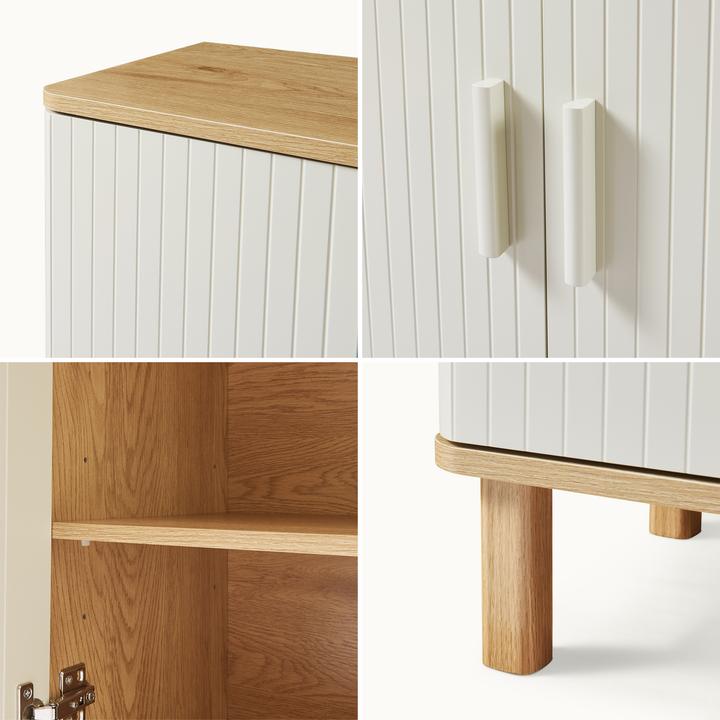 Actual product image En.Casa Waschbeckenunterschrank Ferrersp 80x60x35 cm Eicheoptik/Sandfarben (60 x 35 x 80 cm)