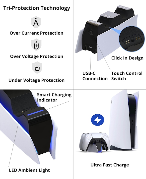Image du produit Deltalabs Station de charge double PS5 (PS5)