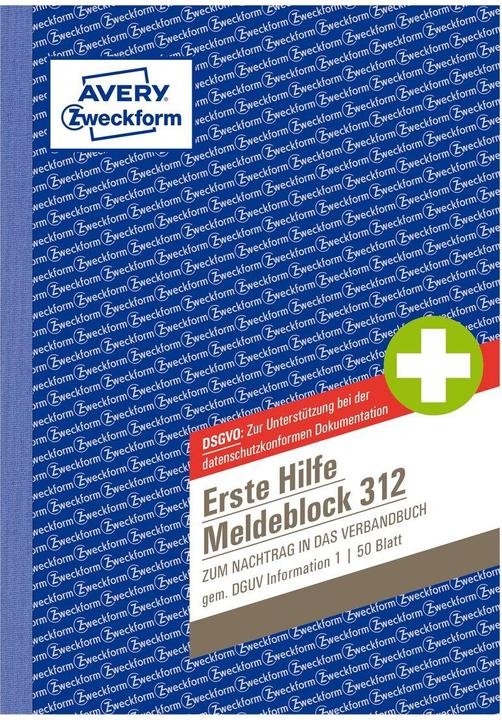 Produktbild Avery Erste Hilfe Meldeblock (50 x)