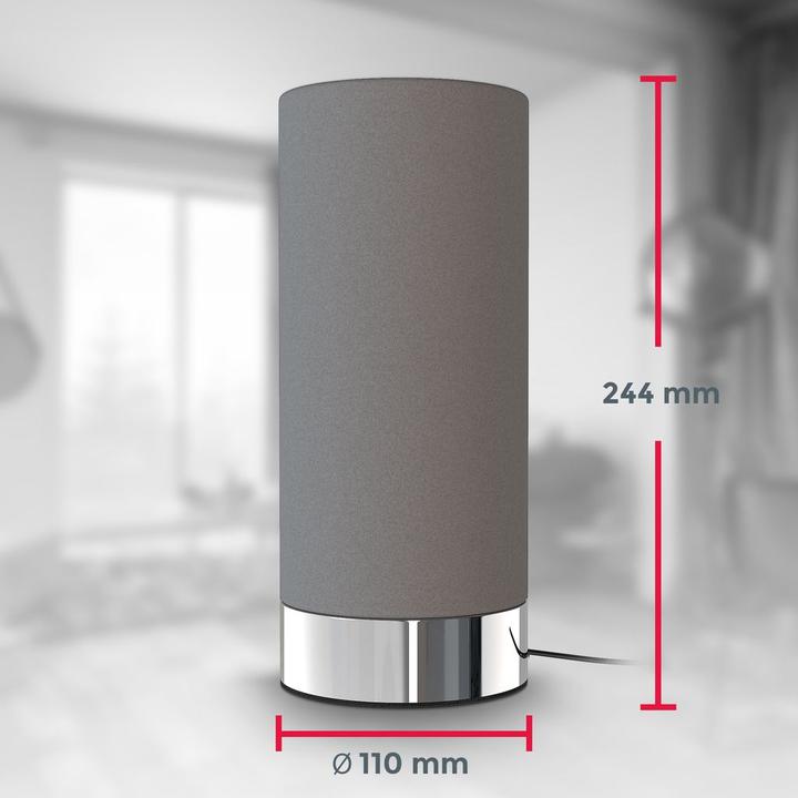 Produktbild B.K.Licht Tischleuchte, chrom-grau, 1xE14/40W max. exkl. (E14)