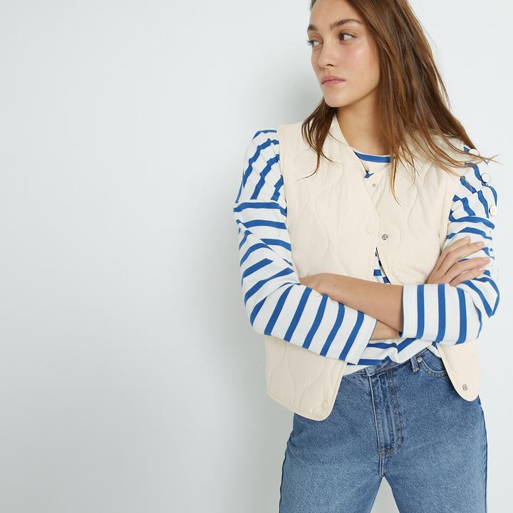 Actual product image La Redoute Collections Quilted gilet with press studs (38)