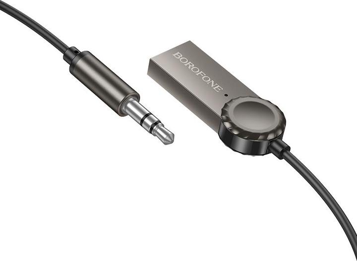 Actual product image Borofone - Cable Audio Receiver Peaceful (BC56) - Bluetooth V5.0 Adapter, Jack 3.5mm - Metal Gray (Receiver)