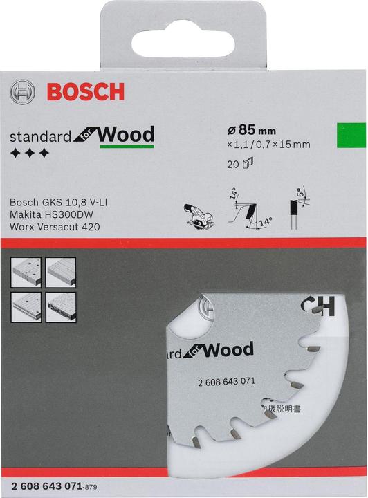 Produktbild Bosch Professional Zubehör Standard Wood Kreissägeblatt