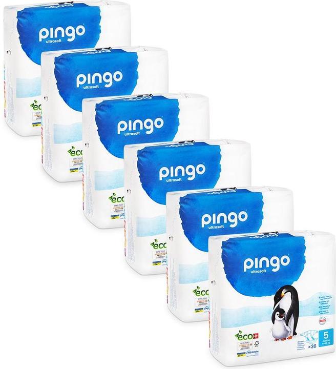 Pingo Couches écologiques (Taille 5, Pack mensuel, 216 pièce(s))