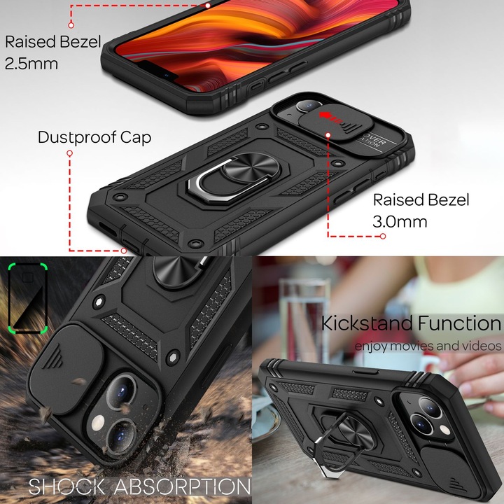 Immagine prodotto Nalia Copertura antiurto dell'anello in stile militare (Apple iPhone 13 mini)