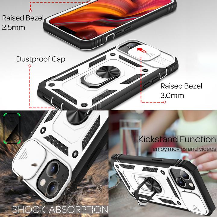 Immagine prodotto Nalia Copertura antiurto dell'anello in stile militare (Apple iPhone 13 mini)