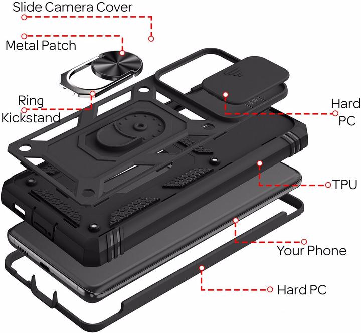 Produktbild Nalia Stossfeste Military-Style Ring Hülle (Samsung Galaxy S21 Ultra)