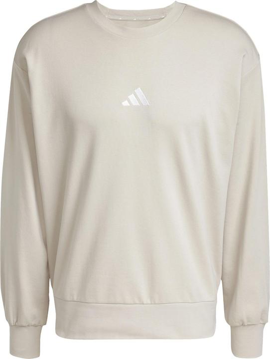 Adidas Men's Essentials FEELCOZY French Terry Sweatshirt, Wonder Alumina/White, M (M)