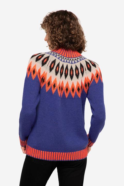 Image du produit Laurasøn Norwegerpullover, Wollanteil, Stehkragen, Langarm, mit recyceltem Polyester (M)