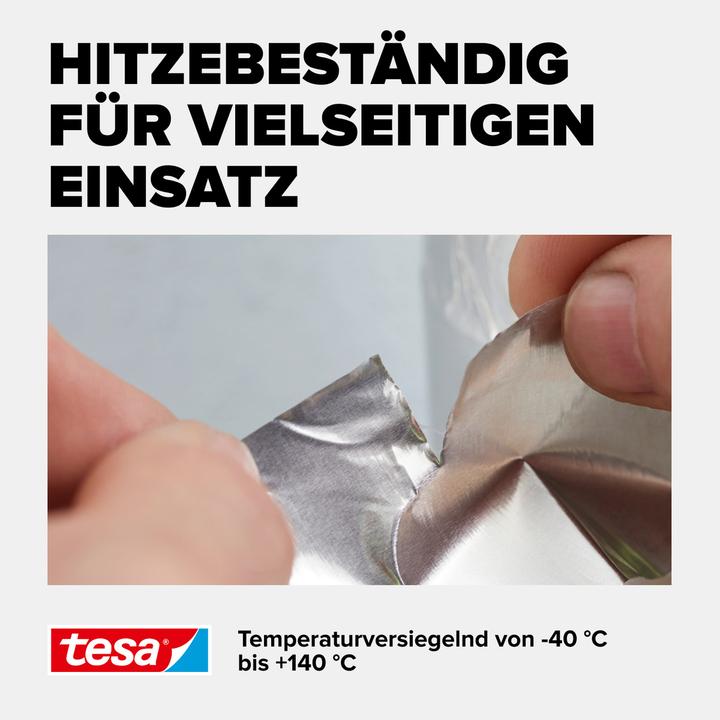 Produktbild tesa Aluminiumband, selbstklebend, für Reparaturen von metallischen Oberflächen (50 mm)
