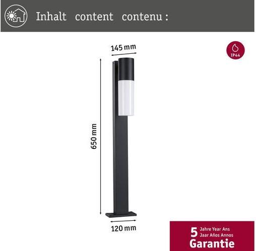 Actual product image Paulmann Outdoor 230V Bollard Tralia (E27, IP44)